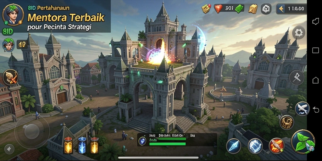 Gambaran menarik dari gameplay Tower Defense di 8ID.