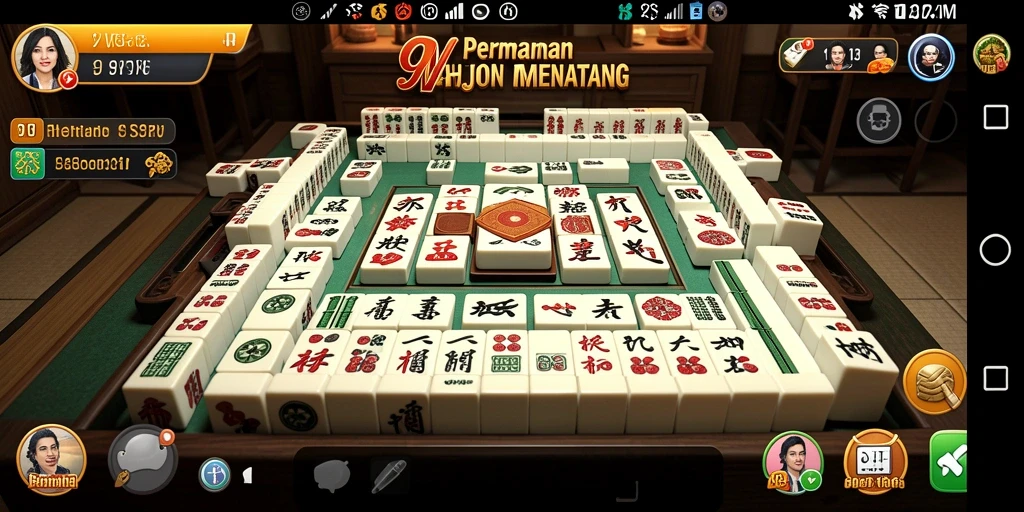 Tampilan gameplay menarik dari 9WIN dengan ubin Mahjong yang berwarna-warni.