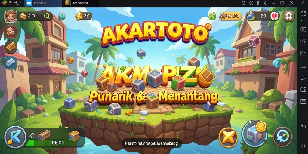 Tampilan gameplay puzzle AKARTOTO yang seru dan menantang.
