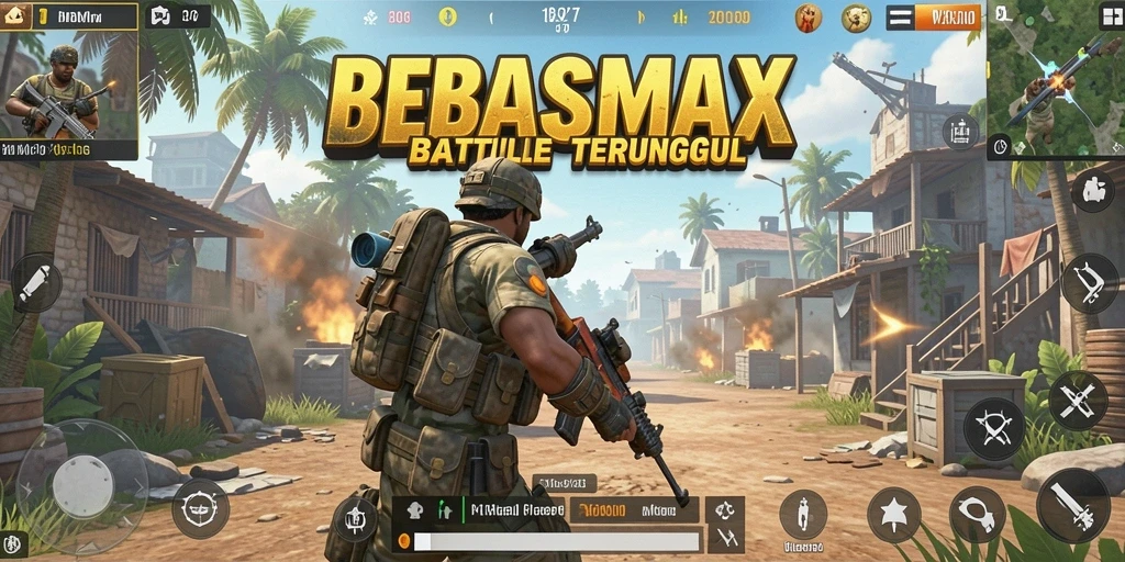 Gameplay seru di BEBASMAX yang menampilkan pertempuran Battle Royale.