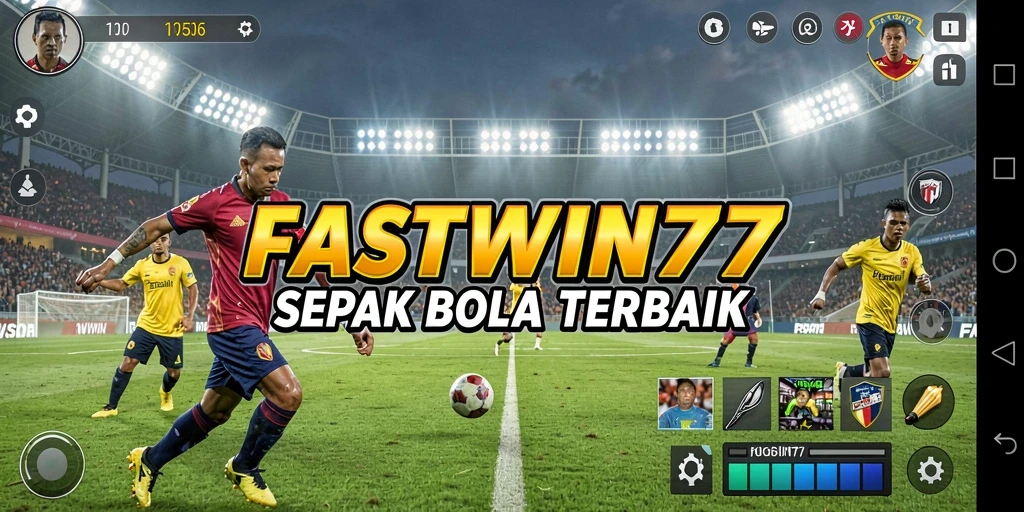 Tampilan gameplay FASTWIN77 yang menampilkan aksi seru sepak bola.