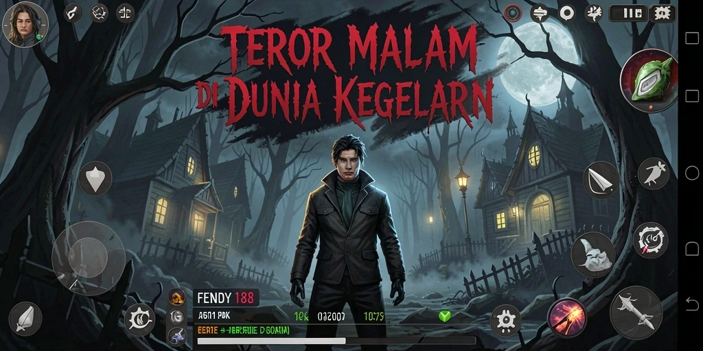 Tampilan gameplay menakutkan dari FENDY188 yang menguji keberanian pemain.