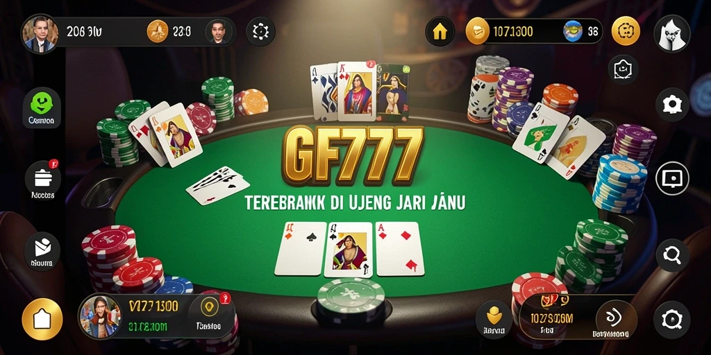 Tampilan utama gameplay Poker di GF777 yang seru dan penuh strategi.