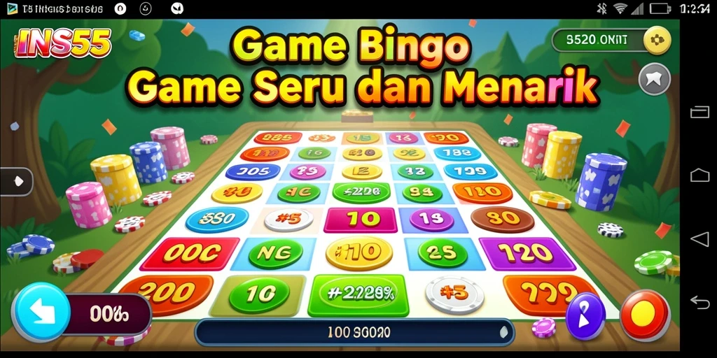 Tampilan gameplay seru dari INS55 dengan elemen Bingo yang menarik.