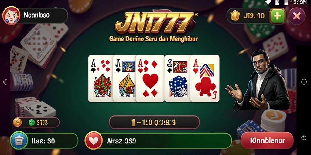 Tampilan gameplay JNT777 dengan aksi domino yang seru.