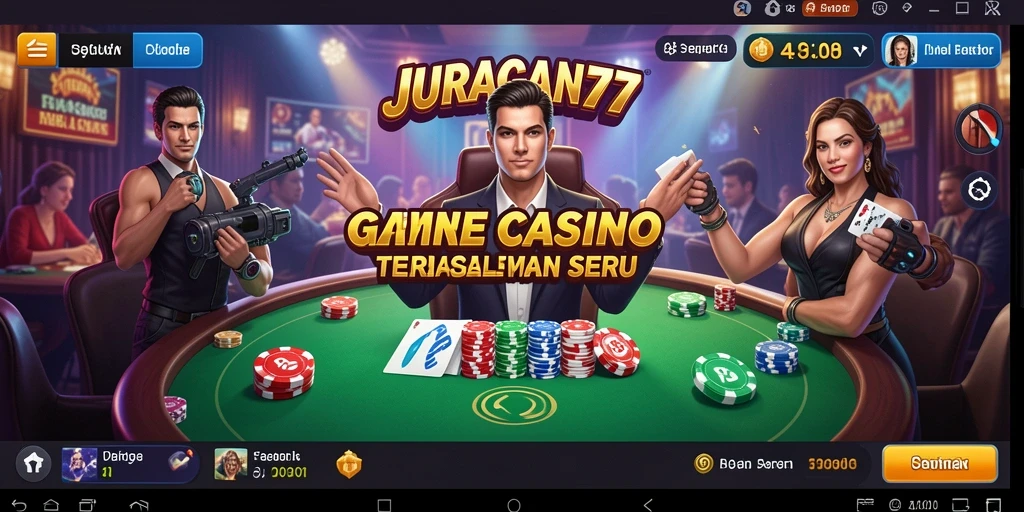 Screenshot JURAGAN77 menampilkan dealer langsung dalam permainan yang mendebarkan.