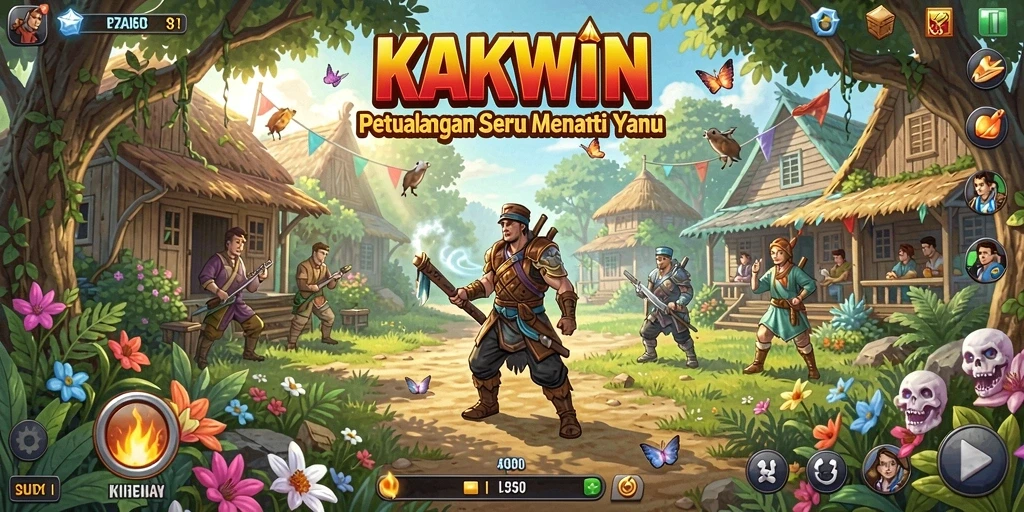 Screenshot gameplay KAKWIN menampilkan petualangan di dunia yang menakjubkan.