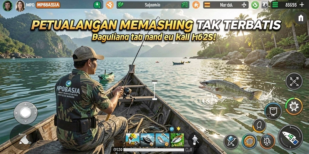 Tampilan gameplay MPO88ASIA menampilkan aksi memancing yang seru dan interaktif.