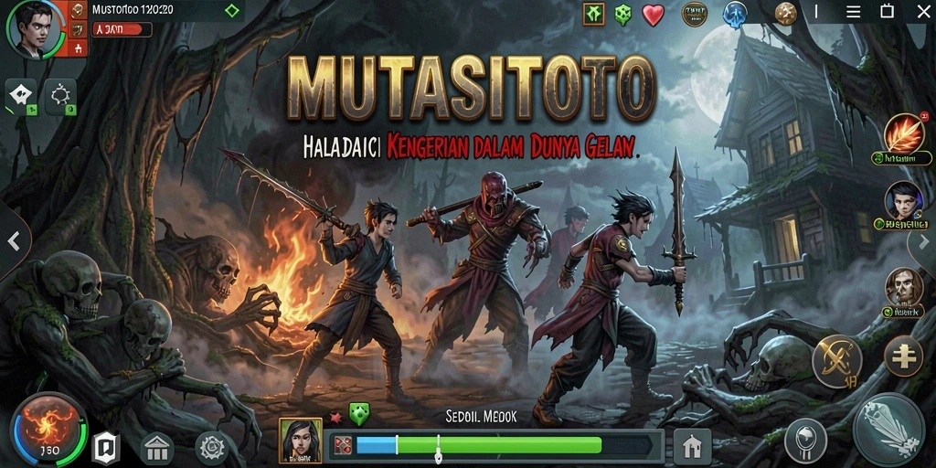 Screenshot gameplay yang menunjukkan ketegangan dalam suasana horor.
