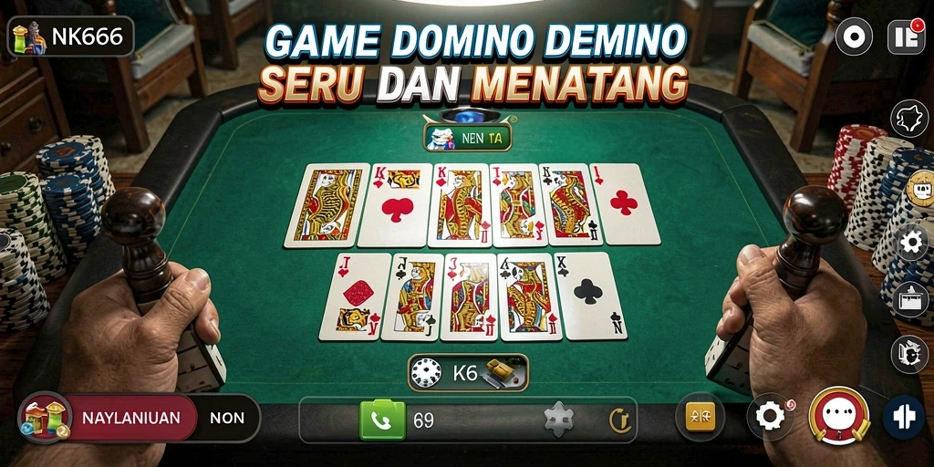 Screenshot menampilkan gameplay seru dari NK666 dalam permainan Domino.