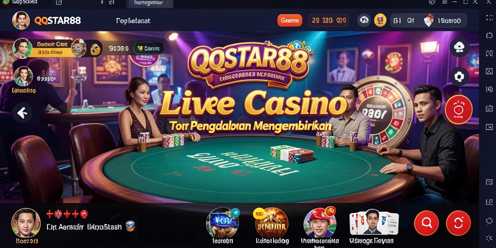 Tampilan gameplay Live Casino yang menarik dan interaktif di QQSTAR88.