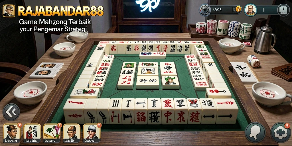 Tampilan menarik gameplay Mahjong di RAJABANDAR88.