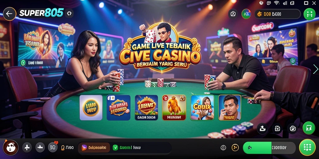 Tangkapan layar permainan Live Casino yang menegangkan di SUPER805.
