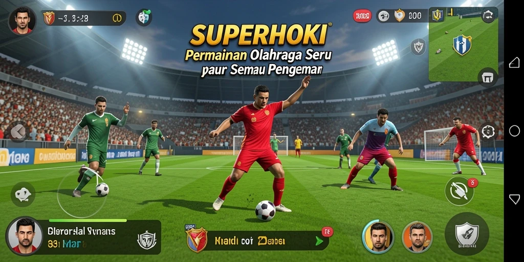 Tampilan gameplay SUPERHOKI yang seru dan kompetitif di lapangan.