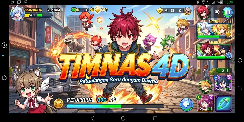 Tampilan seru dari gameplay Anime di TIMNAS4D.
