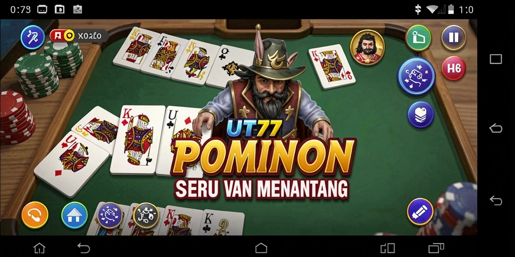 Tampilan gameplay UT77 saat bermain Domino secara langsung.