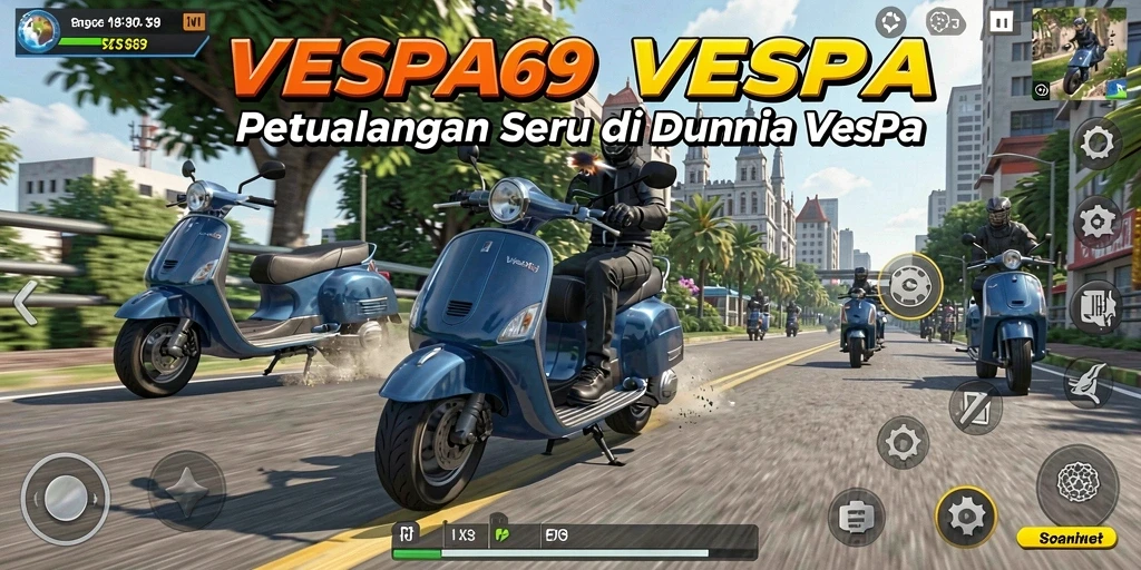 Tampilan gameplay VESPA69 yang memukau dan penuh aksi