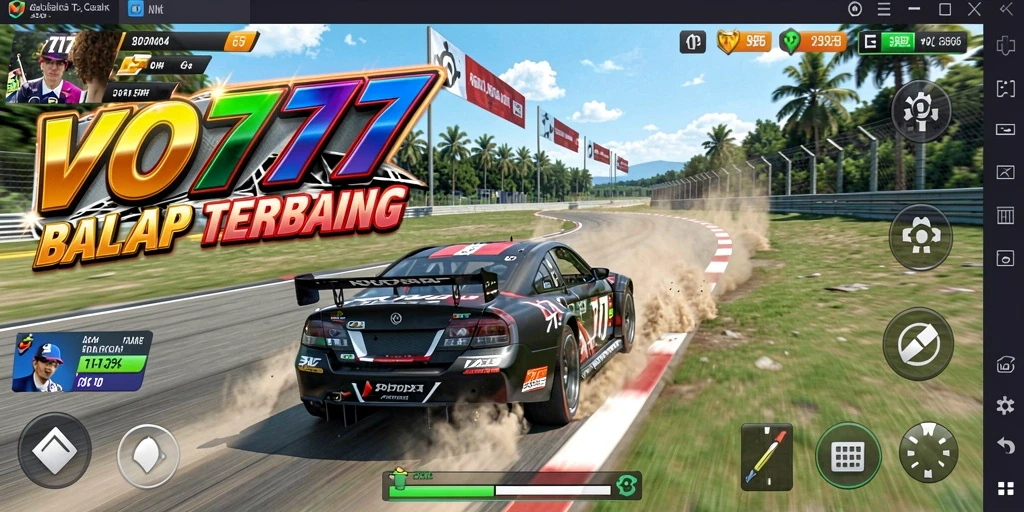 Tampilan gameplay VO777 yang menegangkan saat balapan di lintasan kota.