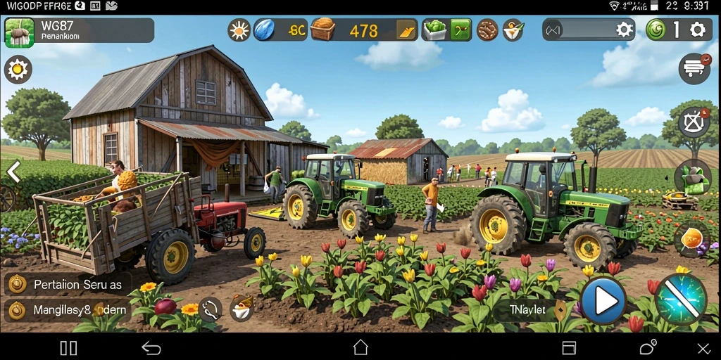 Screenshot WG87 menampilkan aktivitas berkebun yang seru dan realistis.